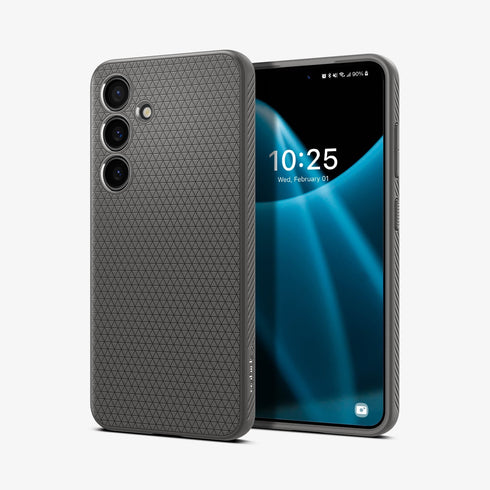 ACS07287 - Galaxy S24 Ultra Case Liquid Air in Matte Black showing the back